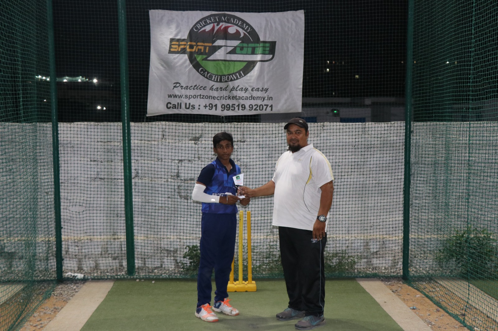 Batting drills at cricket nets